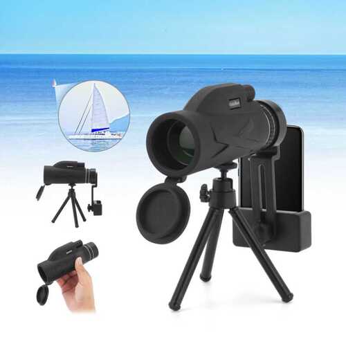 80X100 HD Zoom Tripod Monocular Telescope Professional Night Vision Phone Clip