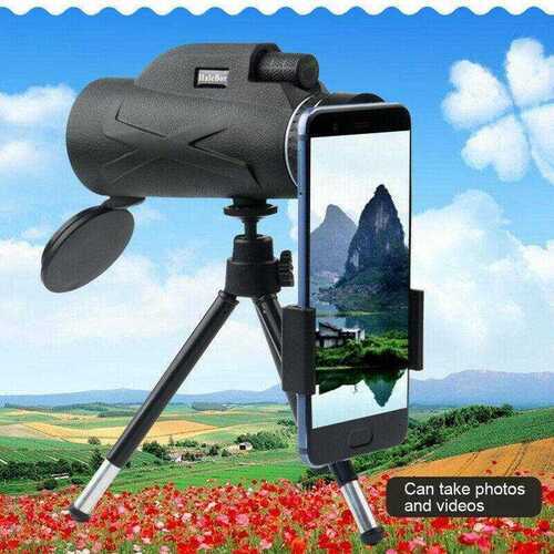 80x100 HD High Power Monocular Telescope Night Vision Outdoor+ Phone Clip Tripod