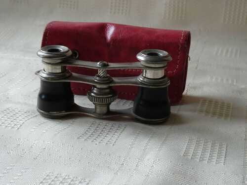 Vintage Opera Racing Glasses Miniature Binoculars With Case, probably French