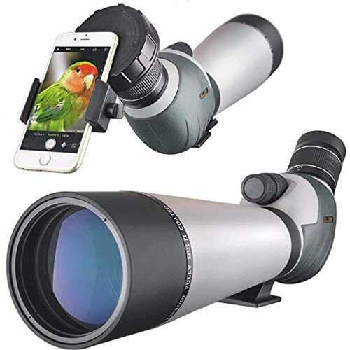 HD 20-60x80 Spotting Scope, Waterproof Dual Focusing Zoom BAK4 Fully Multi Coate