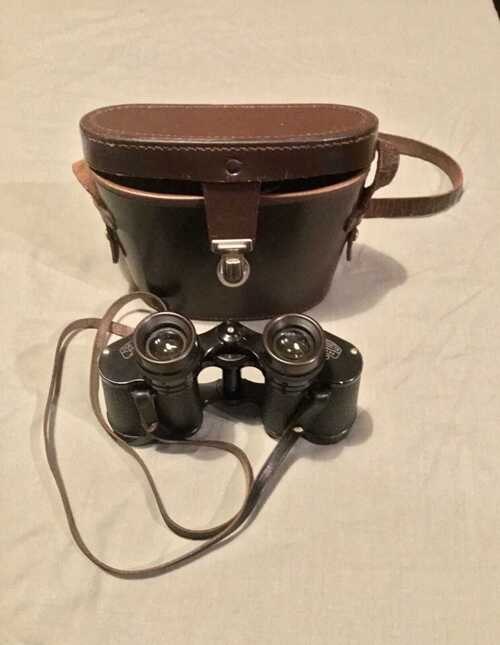 Vintage German Zeiss Deltrintem 8 x 30 Binoculars with Leather Case