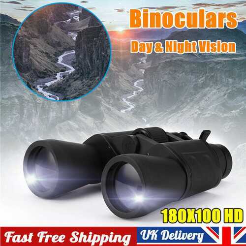 180x100 High Power Military Binoculars Day/Night BAK4 Optics Hunting Camping+Bag