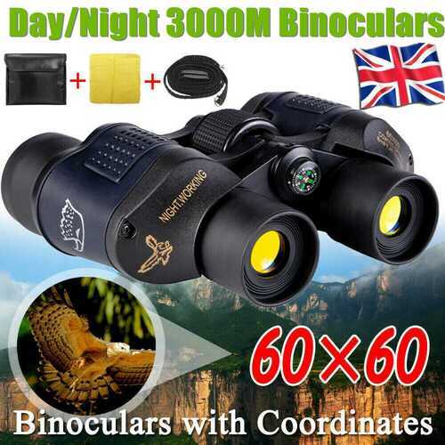 60x60 Day/Night Military Army Zoom Powerful Binoculars Optics Hunting Camping