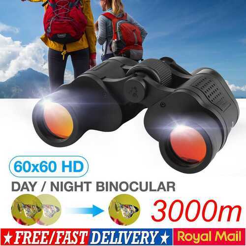 Day/Night HD Hunting Binoculars 60x60 5-3000M Military Waterproof Telescopes UK