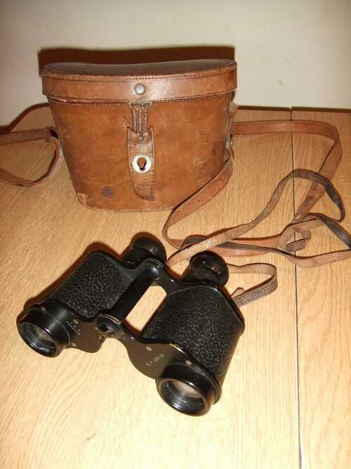 W WATSON and SON LONDON and BARNET LYNCEUS X6 BINOCULARS WITH  LEATHER CASE