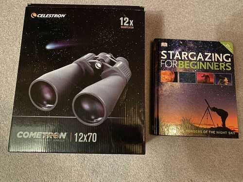 Celestron 12x70 Cometron Binoculars and Stargazing For Beginners Book