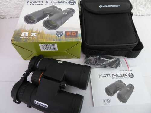 Celestron Nature DX 8x42 ED Binoculars with case, strap, caps  Boxed, NEW