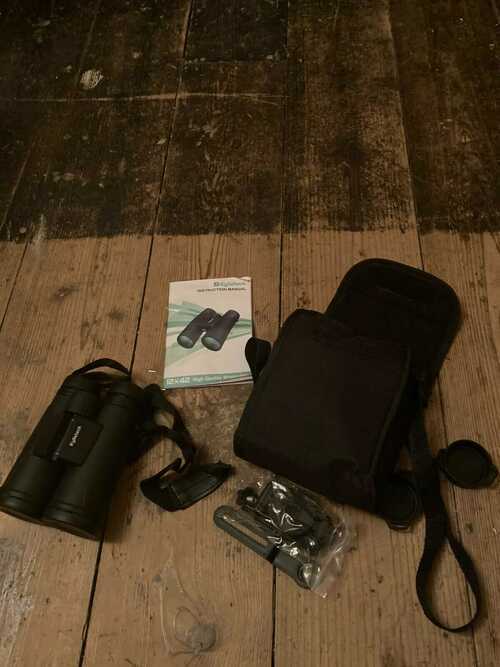 Binoculars 12 X 42 with carry case, extras and instructions