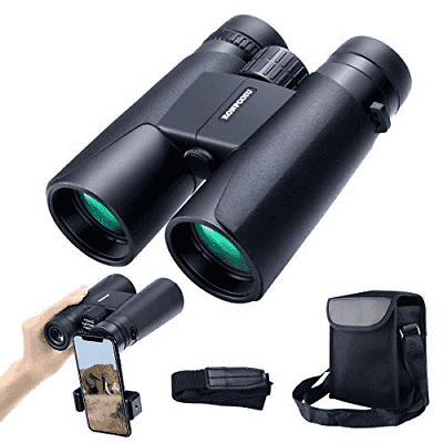 12x42 Roof Prism Binoculars for Adults, Portable and Waterproof Compact with Low