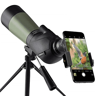 Gosky 20-60x60 HD Spotting Scope with Tripod, Carrying Bag and Scope Phone - for