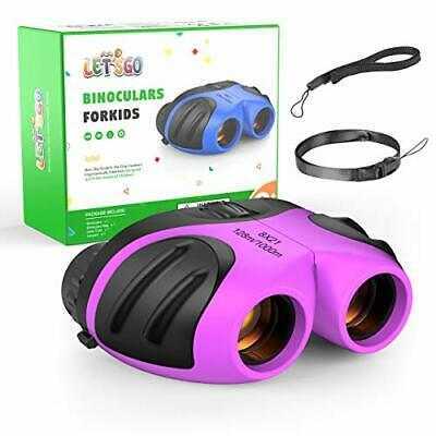 EUTOYZ Girl Gifts Age 5-8 Shock Compact Binoculars for Kids 3-12 Year Old Girl