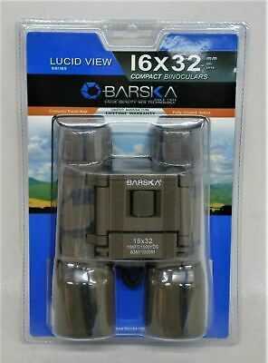 BARSKA Lucid View Series 16x32 Compact Binoculars w Case and Neck Strap NEW