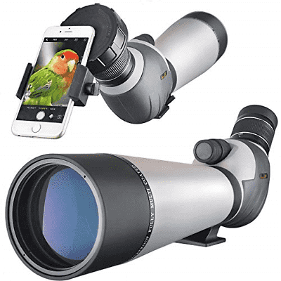 HD 20-60x80 Spotting Scope, Waterproof Dual Focusing Zoom BAK4 Fully Multi 45