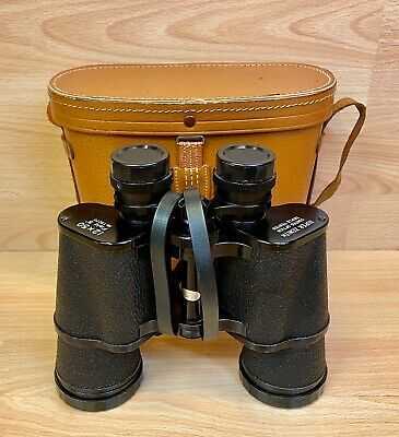 Vintage Super Zenith 12 x 50 Coated Binoculars With Leather Case.