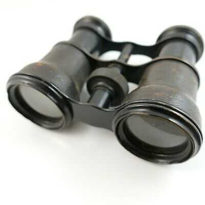 LUNETTERIE SPECIALE PARIS EXTENDING BINOCULARS LEATHER COVERED BLACK BAKELITE