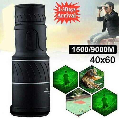 Telescope 40x60 HD Day Night Vision Handheld Optical Monocular Hunting Camping