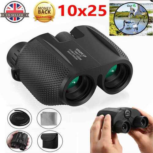 10X25 Compact Binoculars HD Telescope Outdoor Camping Hiking Day/Night Vision-UK