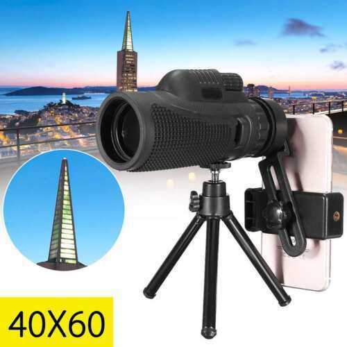 Monocular Telescope Phone Camera Zoom Starscope Hiking Hunting Tripod Full HD