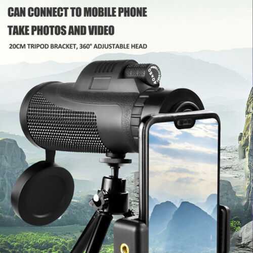 Monocular Telescope Phone Camera Zoom Starscope Hiking Hunting Tripod Full HD