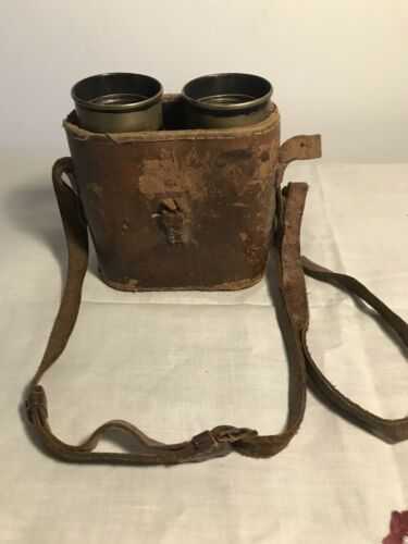 Vintage Heavy Aviatic Binoculars 593 Grams With Original Case Stunning Example