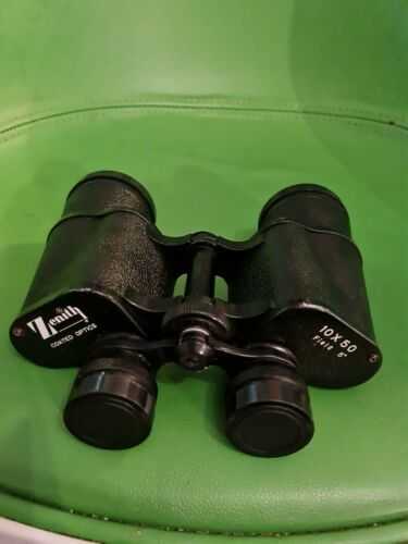 ZENITH BINOCULARS HIGH 10 X 50. FIELD 5 DEGREES HARD LEATHER CASE