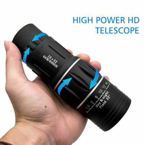 Day and Night Monocular Telescope 16x52 Optical Monocular Hunting Camping Hiking