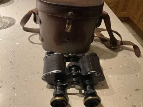 Antique/vintage Leather Binoculars Lonroe Deraisme Fab Paris