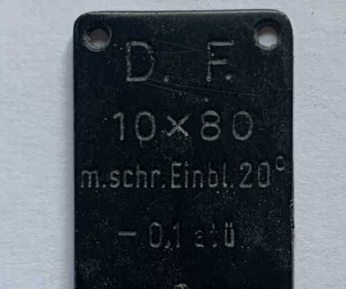 WW2 GERMAN KRIEGSMARINE ZEISS 10x80 20 DEGREE BINOCULAR ID PLATE