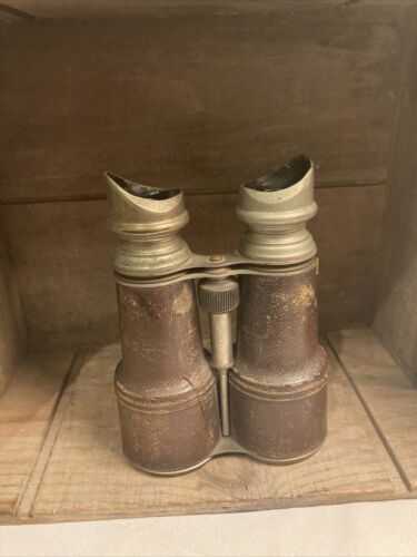 Pair Of WW1? Leather Covered Binoculars