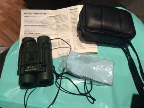 Mini Compact Binoculars 8 X 21 ~ 130m At 1000m In Case With Cleaning Cloth