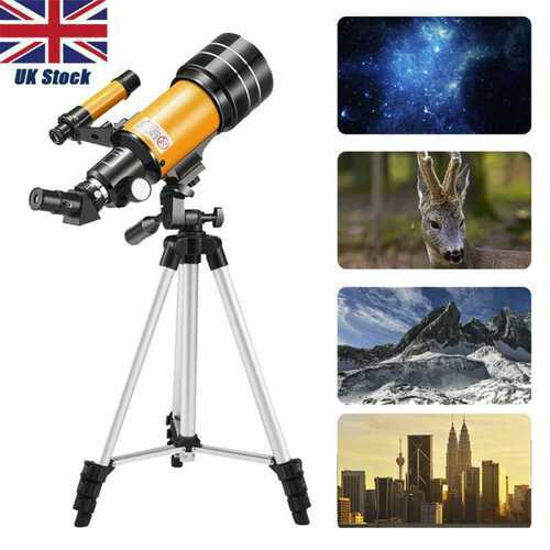 70mm Astronomical Telescope Refractive Eyepieces Tripod Kids Beginners