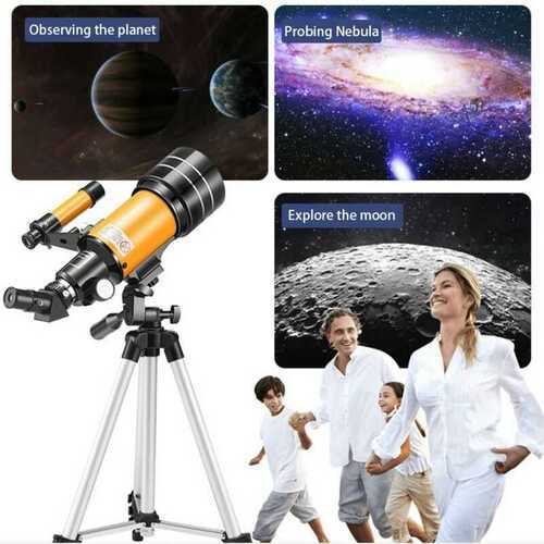 70mm Astronomical  Telescope Refractive Eyepieces Tripod Kids Beginners