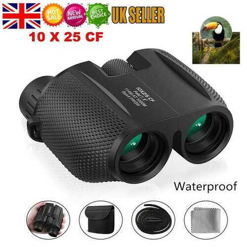 10X25 Compact Binoculars HD Telescope Outdoor Camping Hiking Day Night Vision UK