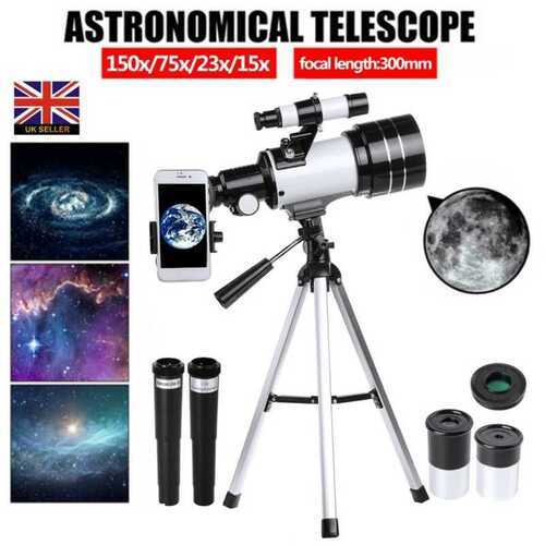 Astronomical Telescope F30070 With Tripod 150X Zoom HD Outdoor Monocular Moon