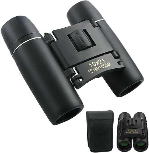 10x21 Binoculars for Adults Compact Folding Lightweight Mini Pocket Easy Focus