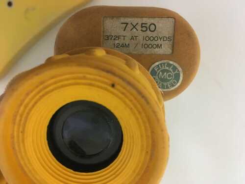 Yellow TASCO 222YRZ Zip 7x50 Binoculars 124m/1000m. Fully MC Coated. Used