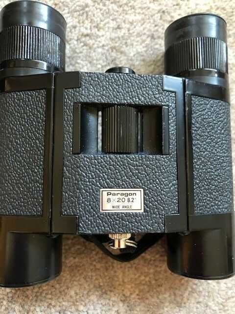 Paragon binoculars 8x20 wide angle, folding in leather case. Used