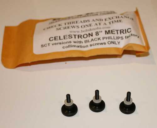 Bob's Knobs_Celestron_C8_SCT_metric collimation screws