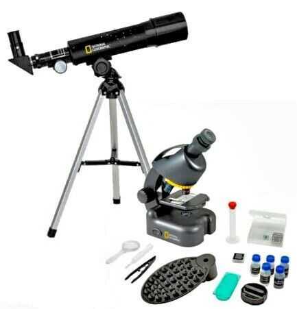 National Geographic Refractor Telescope Microscope Set Tripod Smartphone Adapter