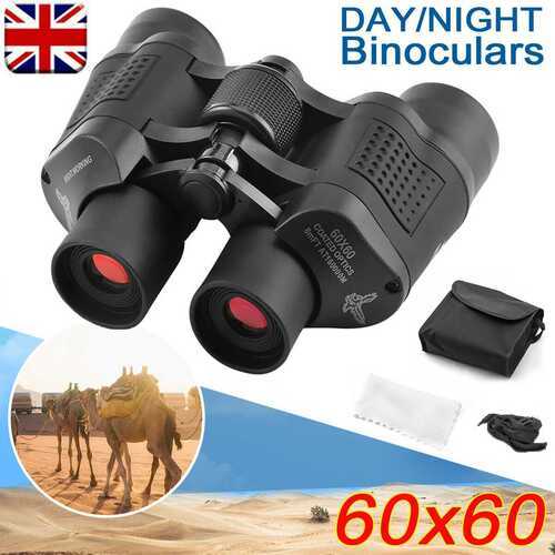 60x60 Portable Military Army Optics Zoom Binoculars Day/Night Hunting Camping UK