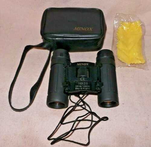 small compact minox 16 x 25 day - night binoculars + neck strap and case MINT COND