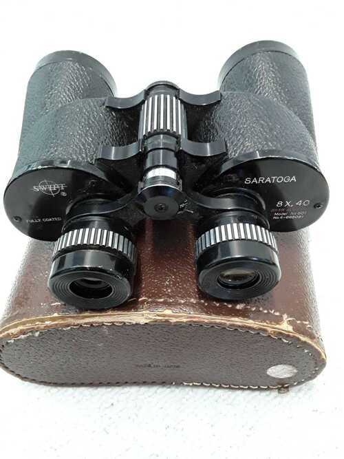 Swift Saratona Fully Coated Binoculars 8 X 40 Leather Case Vintage Model 801