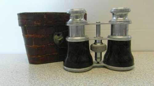 Vintage Ross of London Opera Glasses Binoculars with Crocodile Grip/Case