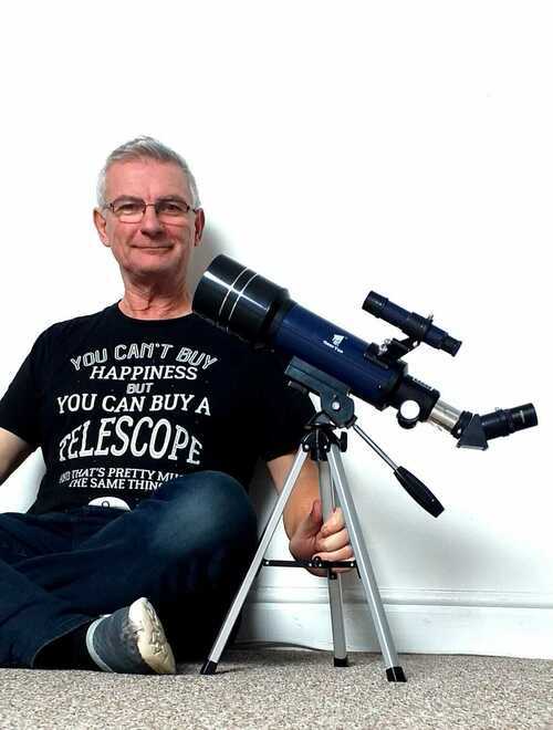 Excellent 70mm Travel Telescope Photo set-up. 2 eyepieces + Barlow. Erect image!