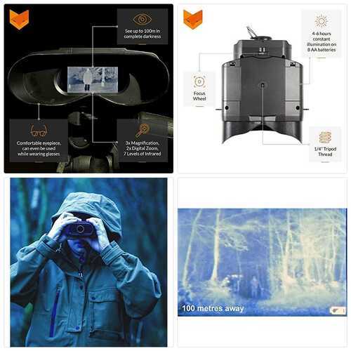 Nightfox 100V Widescreen Digital Night Vision Infrared Binocular with Zoom 3x20