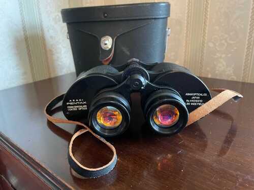 Asahi Pentax prism coated binoculars 7x35 Wide Field 11 degree with case.