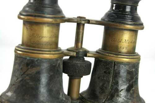 antique brass binoculars by J.Bryer and Sons, London - Gold Medal 1883