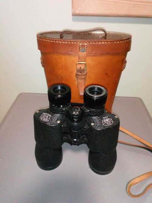 U.S.I. DEACALITE 10 x 50 BINOCULARS in a MILITARY Bino  No 5 Mk 10.8997 CASE.