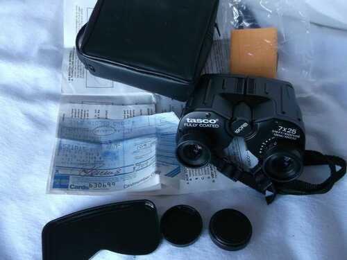 TASCO 190RB Compact Binoculars-Case-Original Receipt-Cleaning Cloth