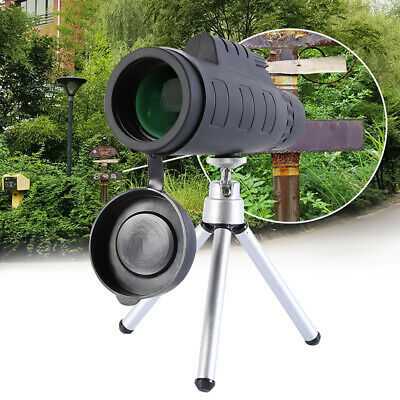 50x60 Monocular Telescope Phone Clip HD Lens Portable Outdoor BAK4 Prism Black